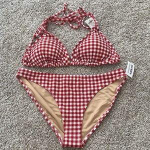 Old Navy red gingham bikini set